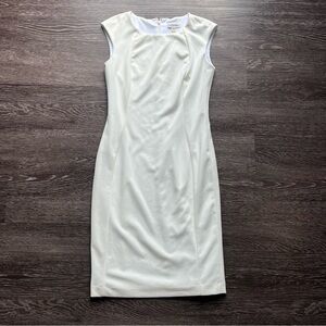 Calvin Klein Ivory Cap-Sleeve Sheath Dress